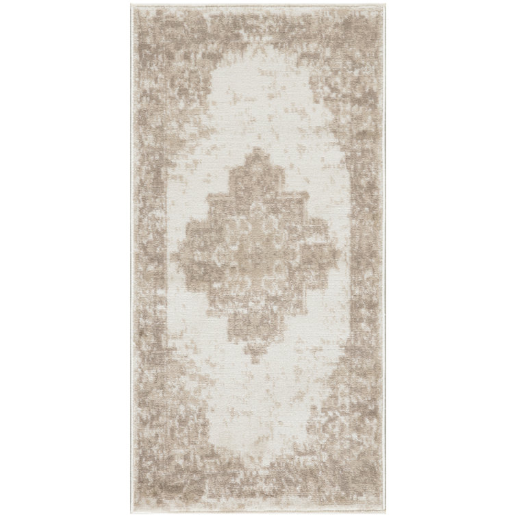 Burnie Oriental Ivory/Beige Area Rug