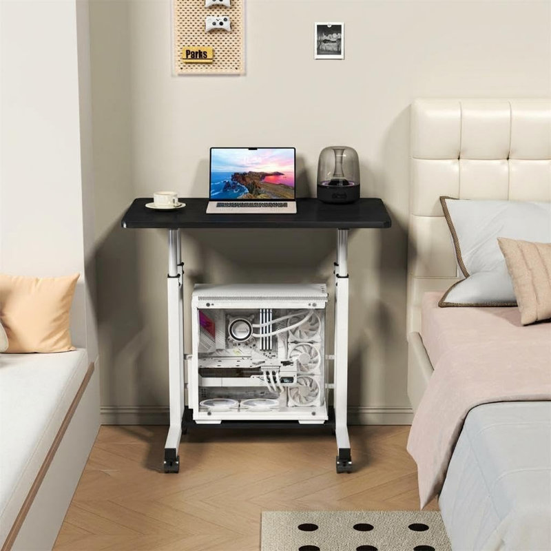 Metal Base Computer Desk, Black/White