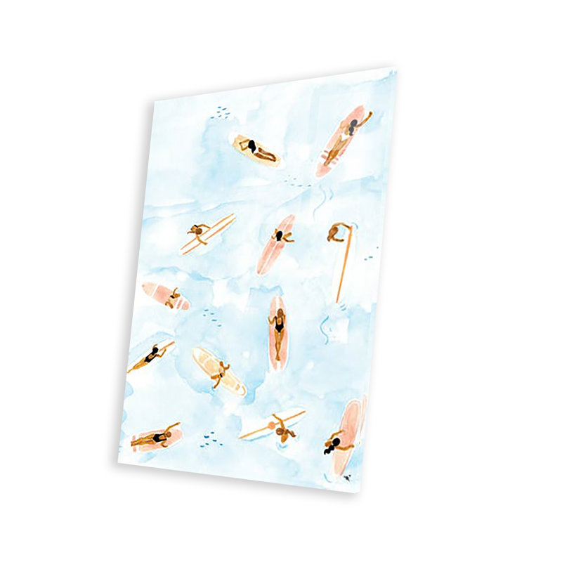 Impression de surfeurs sur verre acrylique, H 24 po x l 16 po x P 0,25 po