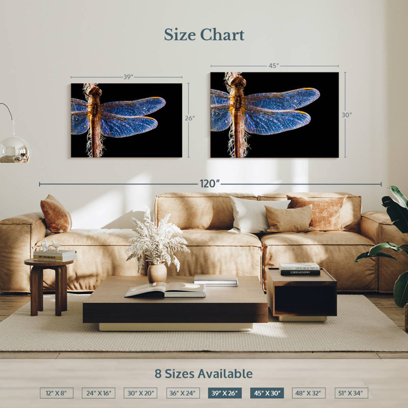 Brampt Blue Dragonfly Wings, 26" H x 39" W