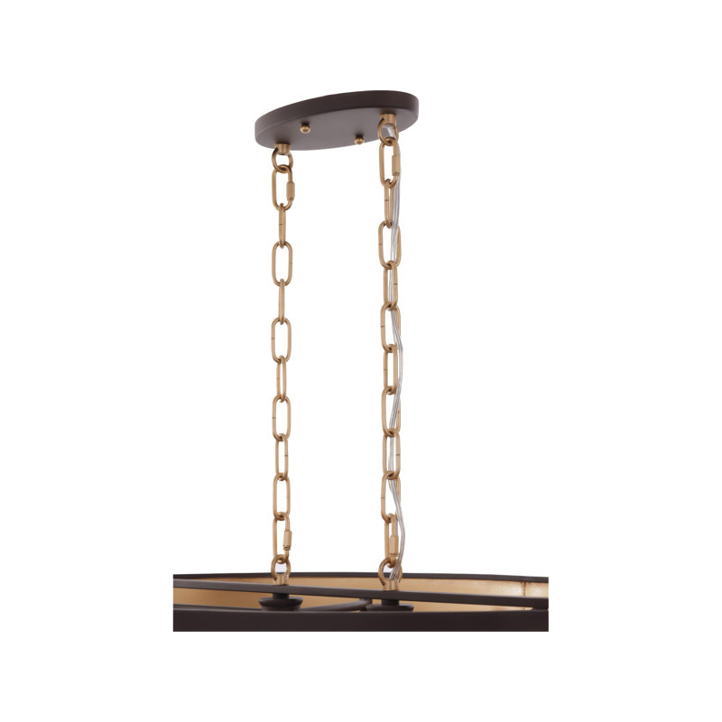 Varaluz Cannery Cannery 6 | Ombre Galvanized Finish | Handcrafted Farmhouse Lighting, French Gold, Dark Bronze