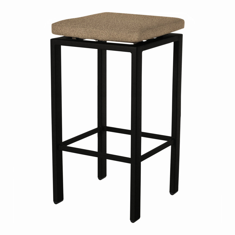 Aris Outdoor Bar Stool, Carbon Black, Sahara Cafe, 31.25"