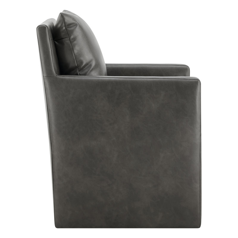 Alayaa Upholstered Armchair, Grey Faux Leather