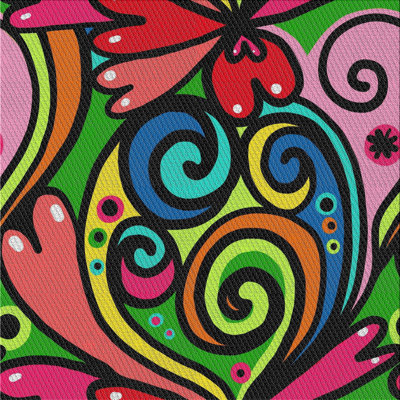 Vert abstrait/bleu/rouge Tapis décoratif