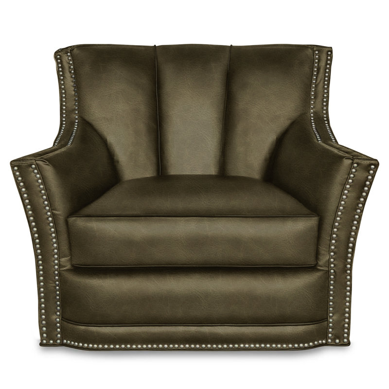 Sophia Leather Swivel Club Chair, Polo (Maestro Artisano), Yes, Espresso