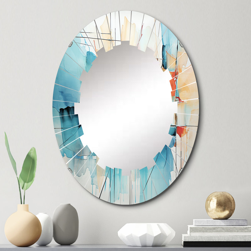 Kudzu - Miroir mural moderne ovale, 30 po x 20 po