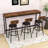 4-Piece Dining Table Set, Industrial Rectangular Table with Upholstered Chairs and Adjustable Foot Pad-1125011564-1125011555