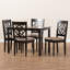 Ensemble de salle à manger en bois massif 5 pièces Lebanon en tissu sable et bois brun, H 37,4 po x l 18,1 po x P 20,3 po-128768040-128768054