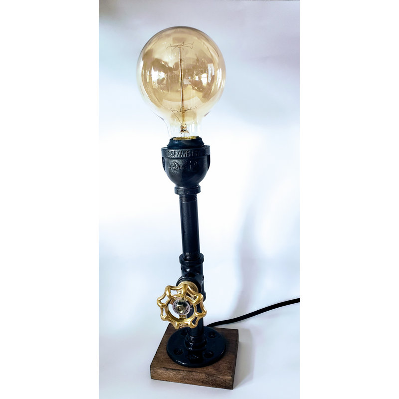 Lampe de table rétro sur base en métal 12 po