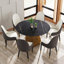 Table de salle à manger de 53 po en marbre avec base en métal-134756522