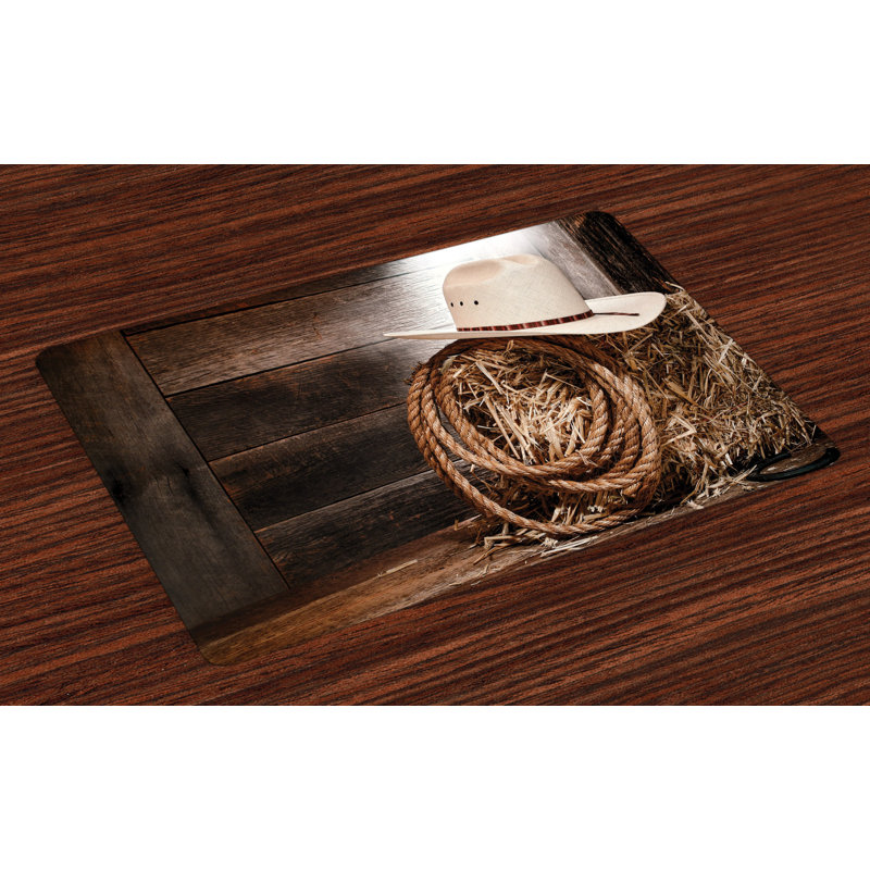 Tillar Western Wooden Folk Robe Hat Placemat