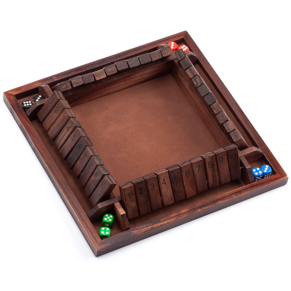 1-6 Players Shut The Box Dice Game Wooden Board Table Math Game Tabletop  Games 