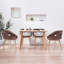 Chaise avec accoudoirs d'appoint Modern, salle à manger rembourrée en tissu Mid-Century-88310513