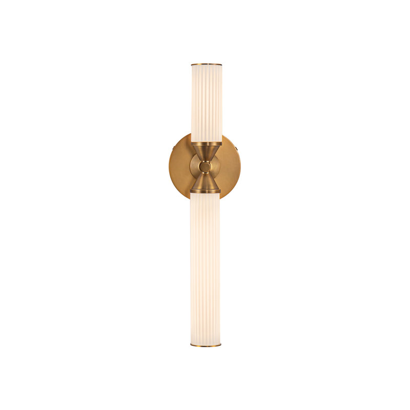 Edwin 2 - Light LED Bath Sconce, Vintage Brass