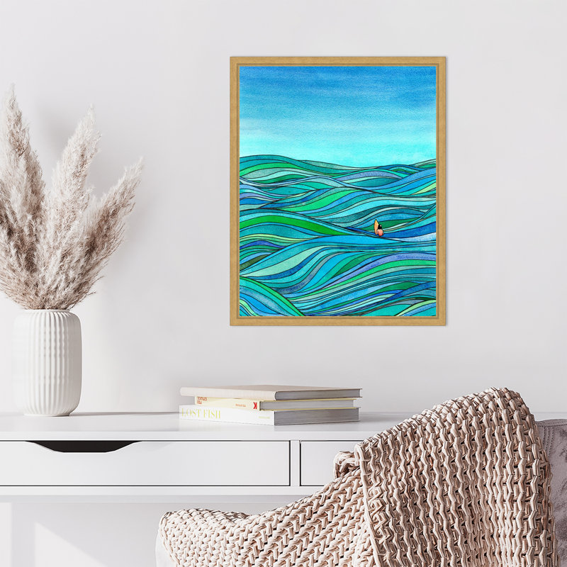 «Surfer Bruh» par Gurdarshan, reproduction d'art sur toile encadrée, H 20 po x l 16 po