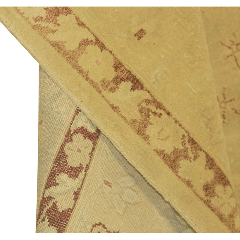 Hand Knotted Wool Area Rug in Gold
