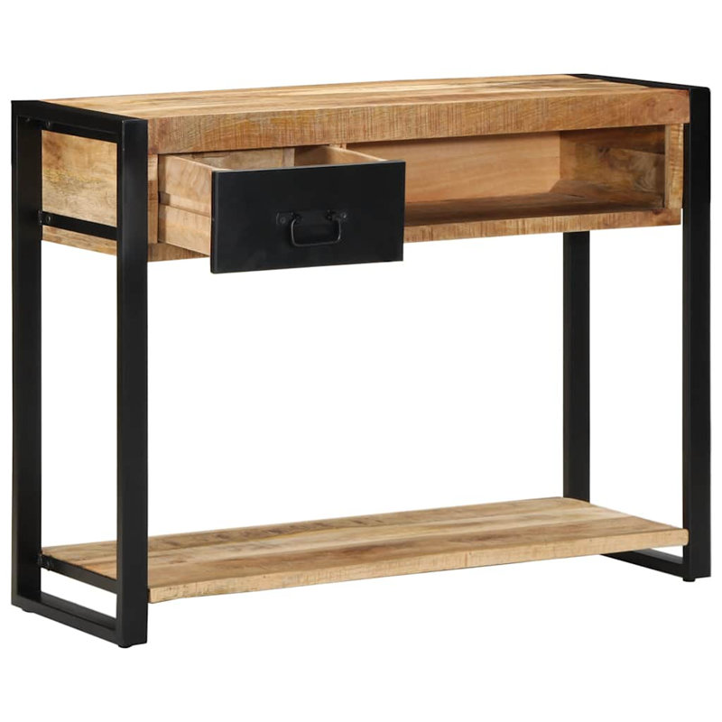 100cm Solid Wood Top Console Table, Brown