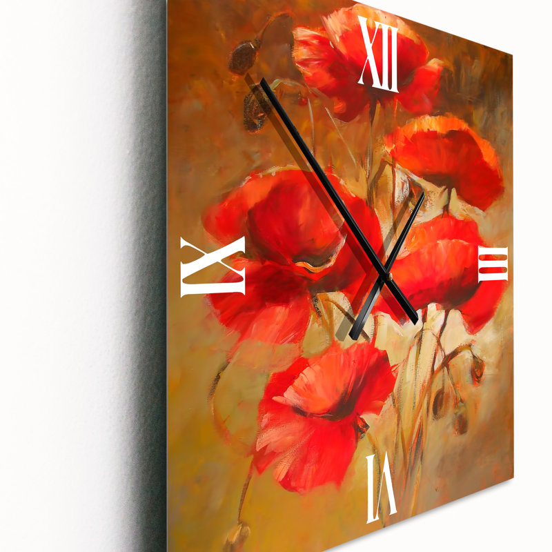 Horloge murale Blossoming Poppies IV, Petit