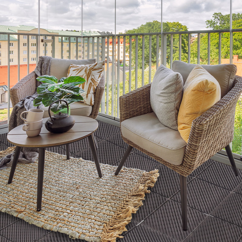Tuile de terrasse extérieure en plastique, Brun