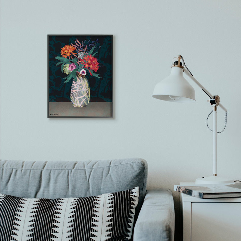 « fleur vase pattern collage design » par karen dreyfus-impression sur image, H 20 po x l 16 po x P 1,5 po