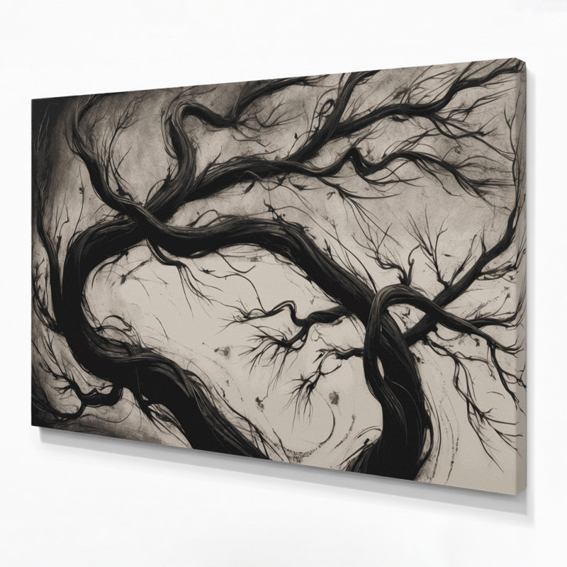 Halloween, branches torsadées, art mural beige, H 11 po x l 14 po