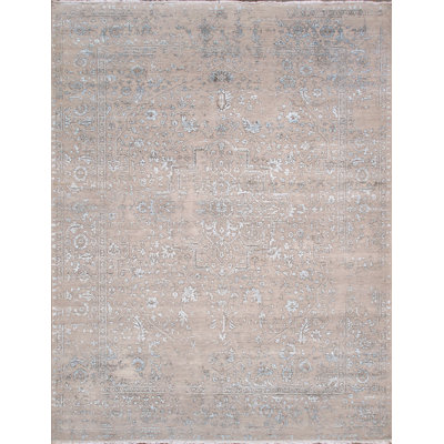 Transitional Silver/Aqua Area Rug