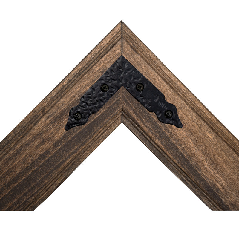 Rayne Heritage Hardwood Poplar Mirror With Decorative Corner Brackets, 58 x 33, Honey