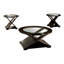 Table basse contemporaine avec base croisée et finition espresso