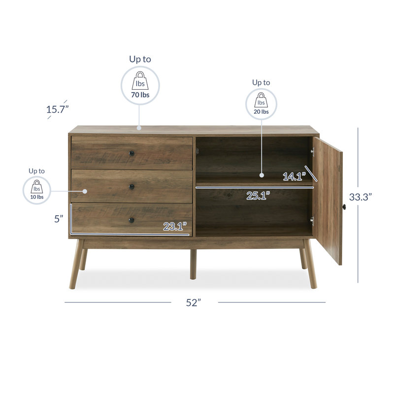 Buffet Brianamarie 52, Chêne rustique
