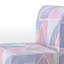 Fauteuil de chambre à accoudoirs en velours rose et bleu