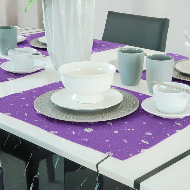 Napperon en coton 18 po Outer Space, Mauve