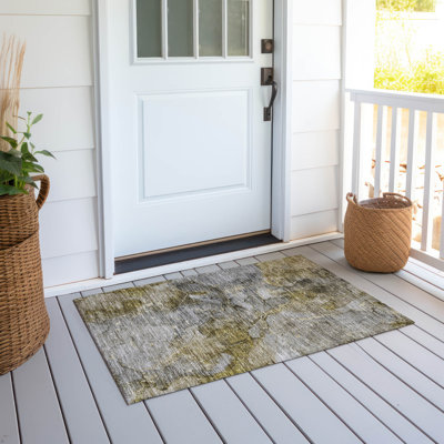 Tapis intérieur / extérieur Killingly avec envers antidérapant