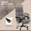 Fauteuil de massage avec vibration à 6 points, télécommande, repose-pieds | Gris anthracite | Similicuir