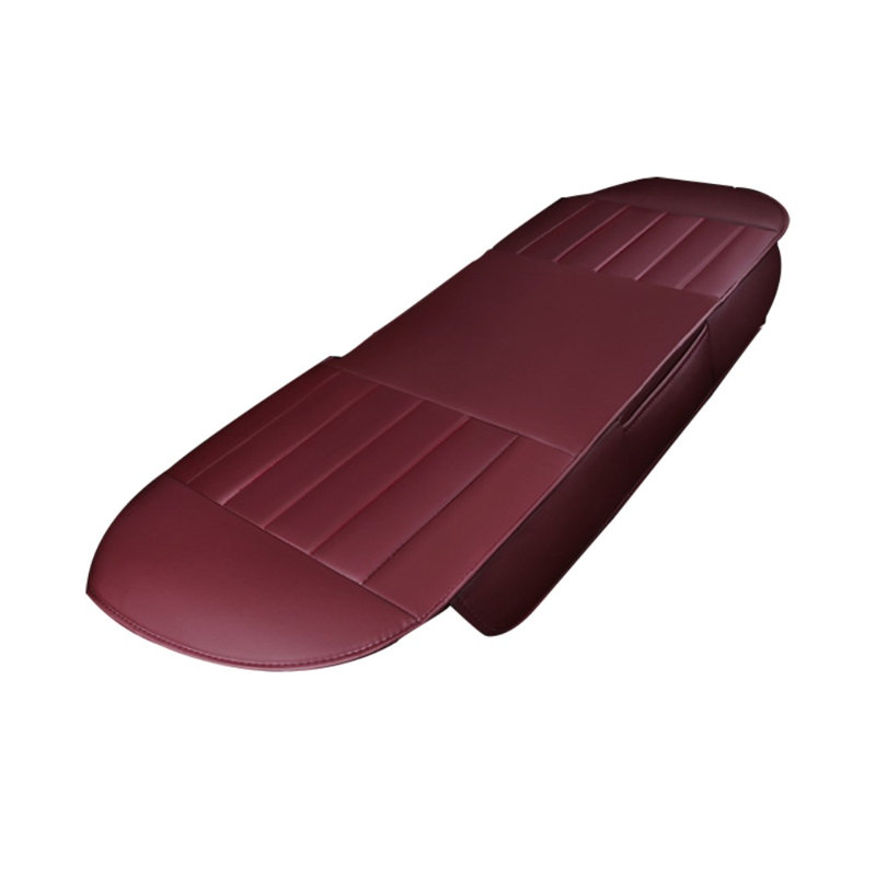 Car Back Seat Cover Breathable Pu Leather Rear Seat Cushion Protector Universal, Wine Red