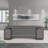 Nafis Gray L-shaped office computer desk with two lockers