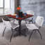 Table de salle de repos carrée Nicklo, chaises empilables 4 M-32668255-32668261-132626868
