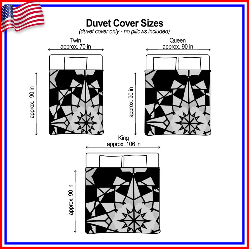 Black White Geometric Pattern Duvet Covers, Queen