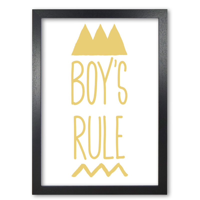 Boys Rule - Print, Black Grain Frame, 60 cm H x 42 cm W x 5 cm D