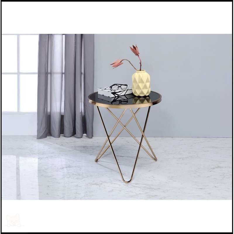 Glass Top Coffee Table, Black, 18" H x 34" L x 34" W