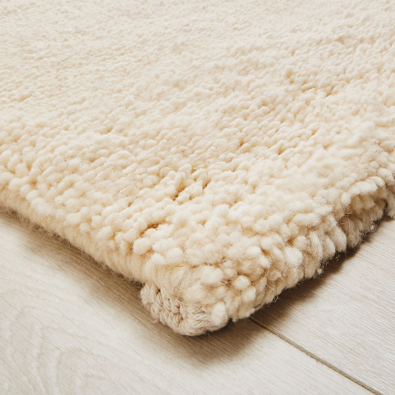 Dresden Wool Hand Knotted Area Rug, Rectangle 60 x 90cm, Cream coloured