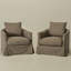 Fauteuil demi-tonneau pivotant avec coussins décoratifs l 32,3 po-1176763368