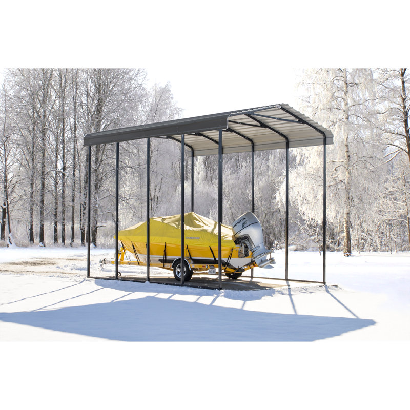 Galvanized Steel Rv Carport, 14X20X14, Charcoal