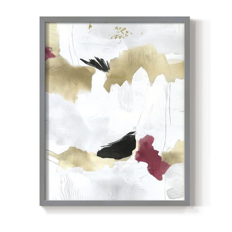 «Abstract XXXVII», reproduction encadrée - prête à être accrochée - fabriquée aux États-Unis, H 20 po x l 16 po, Gris