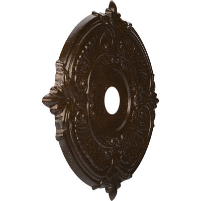 22"OD x 3 1/2"ID x 1"P Attica Thermoformed PVC Ceiling Medallion (Fits Canopies up to 7 3/4"), Textured Metallic Mystic Brown