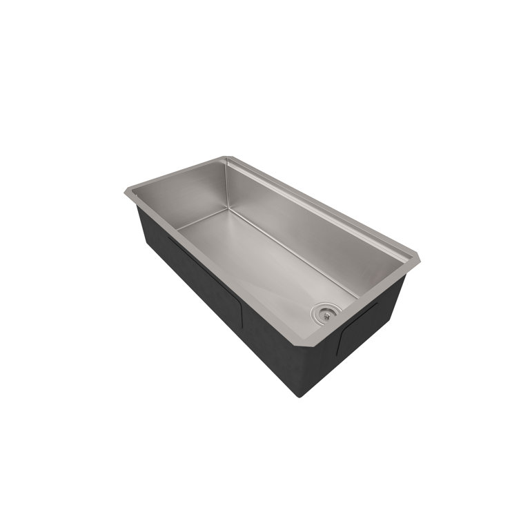 ZUHNË Undermount Stainless Steel Sink with Strainer, Rack