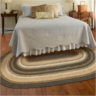 Dairius Braided Non-Shedding Premium Jute Black/Brown/Cream Rug