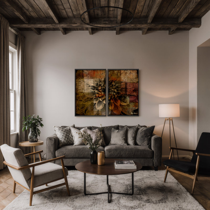 " Daisy " by Tristan Scott 2 - Pieces, 30" H x 40" W, Black, Framed Print without Mat