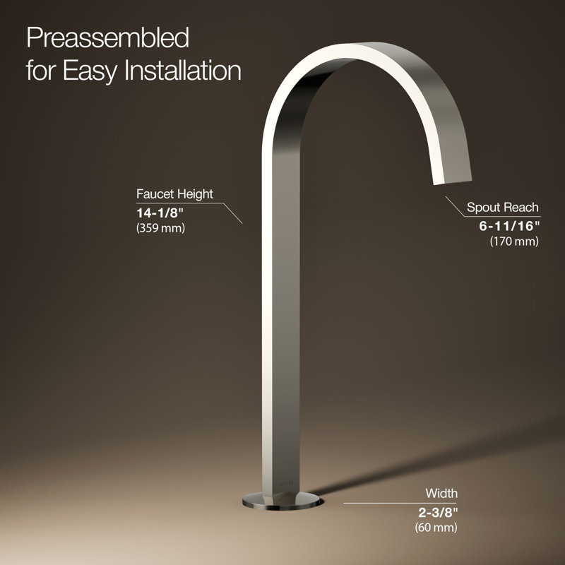 Components Bathroom Sink Spout With Ribbon Design, Polished Nickel