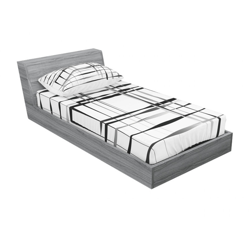 Ensemble de draps minimaliste avec espaces simplistes et grilles et lignes asymétriques de rechange
