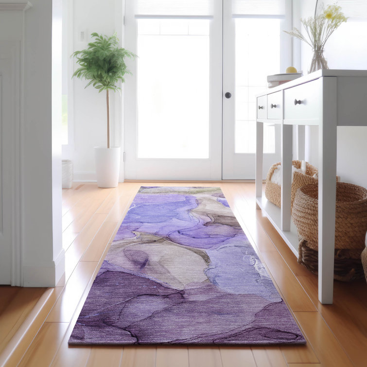 Premium Machine Washable Cerrito AMF504 Purple Rug